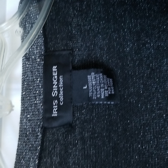 Iris Singer Collection Metallic Cardigan Crystal Buttons Size L - Picture 3 of 11